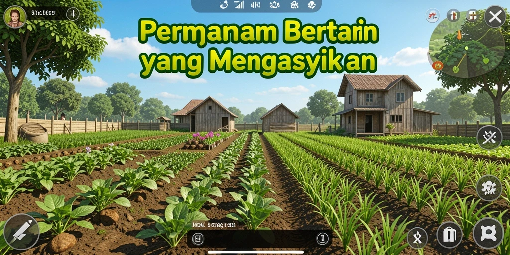 Tampilan gameplay 5ZK yang menakjubkan dengan aktivitas bertani.