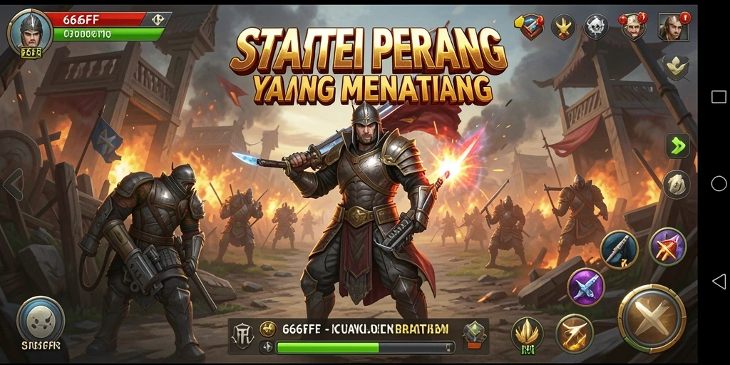 Tangkapan layar 666FF menampilkan pertempuran epik dan strategi.