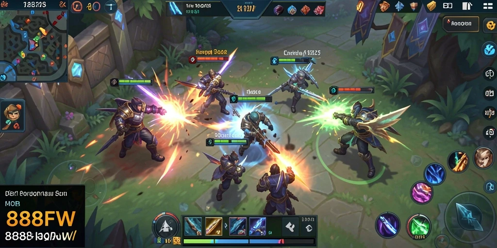 Gameplay seru dan dinamis dalam 888FW MOBA.