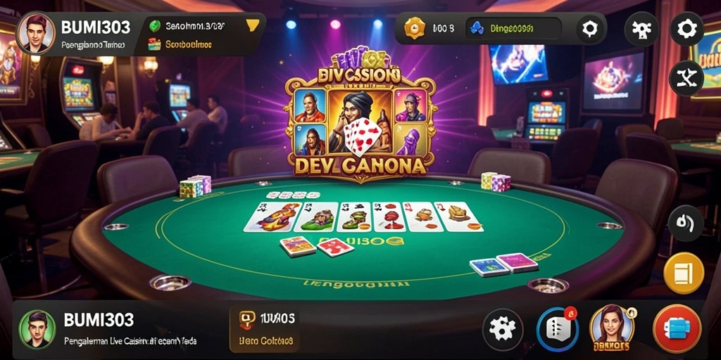 Tampilan gameplay Live Casino yang mendebarkan di BUMI303.