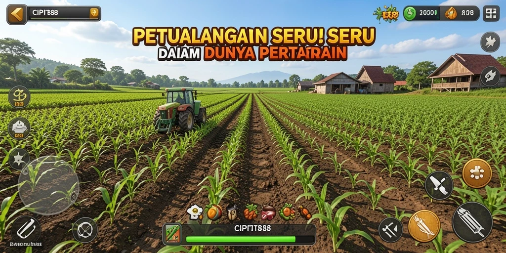 Tampilan gameplay menarik dalam CIPIT88 saat bertani.