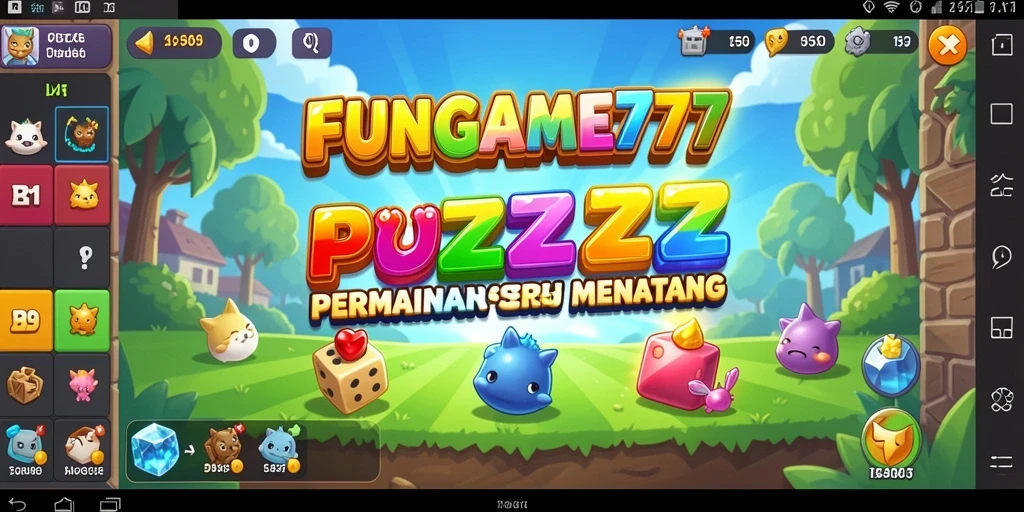 Tampilan gameplay Puzzle yang menantang dan menarik di FUNGAME777.