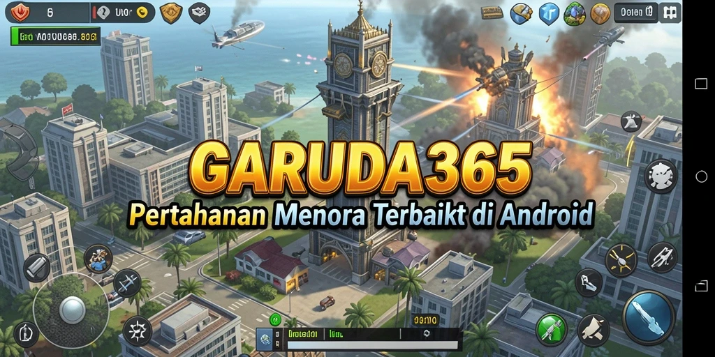 Tampilan menarik dari gameplay Tower Defense di GARUDA365.