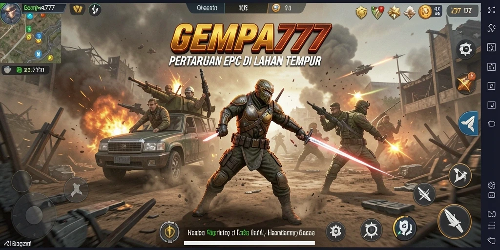 Screenshot menunjukkan aksi pertarungan dinamis di GEMPA777.