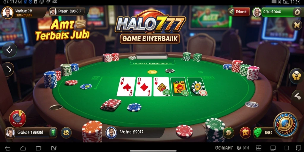 Tampilan grafis yang menarik dari gameplay poker di HALO777.