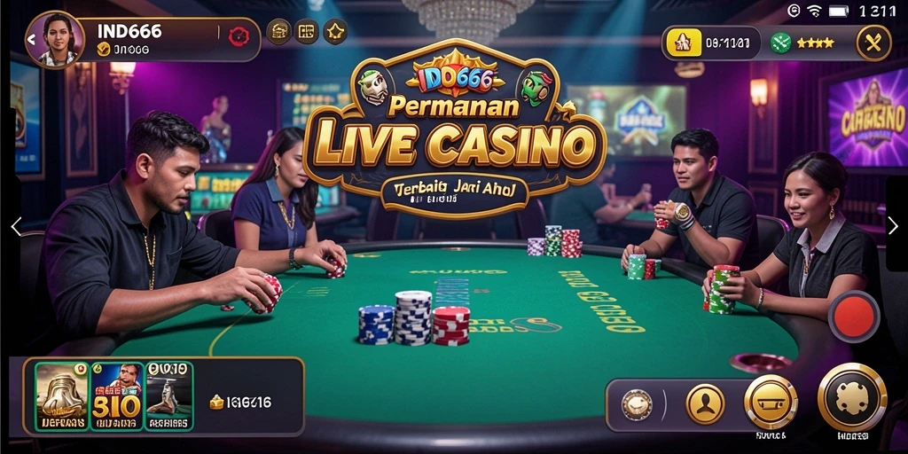 Screenshot gameplay Live Casino IND666 menampilkan dealer profesional dan interaksi menarik.