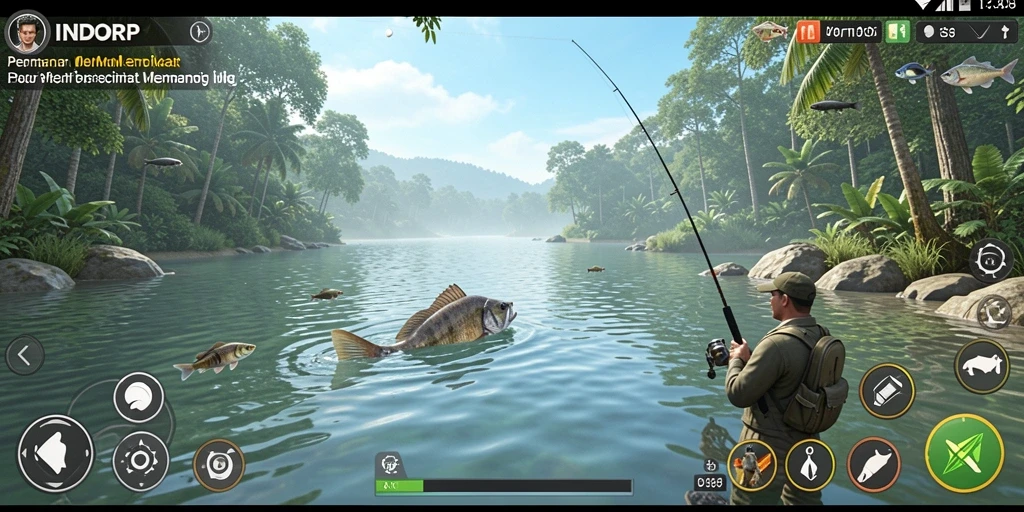 Tangkapan ikan yang menarik dalam INDORP saat gameplay berlangsung.