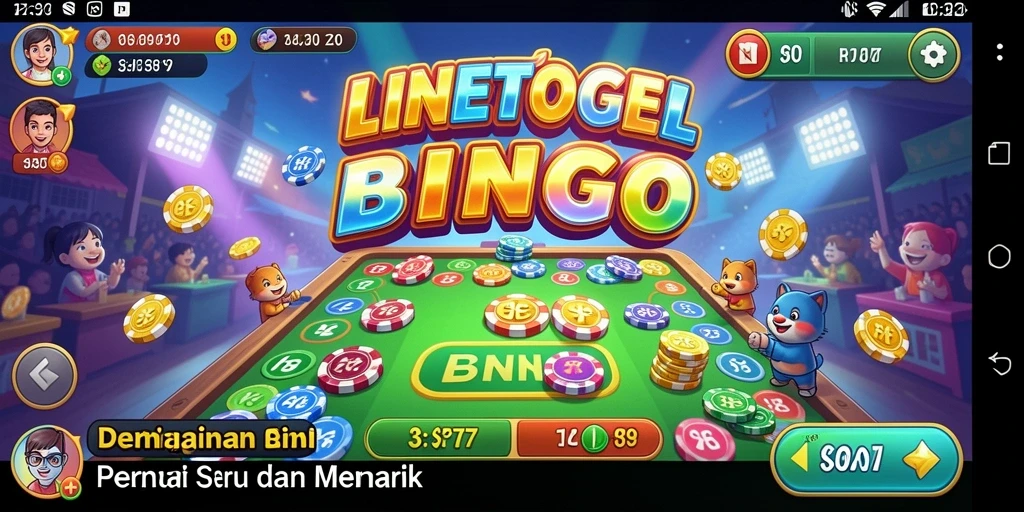 Screenshot utama menunjukkan antarmuka permainan Bingo yang menarik.