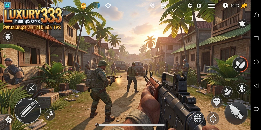 Screenshot gameplay LUXURY333 menunjukkan aksi pertempuran yang seru.