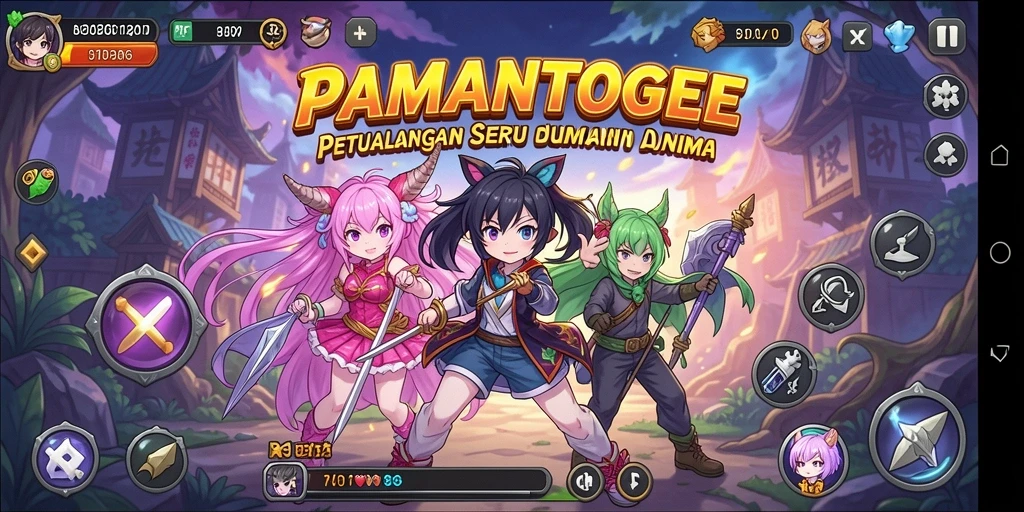 Menampilkan karakter Anime dalam aksi pertarungan yang seru.