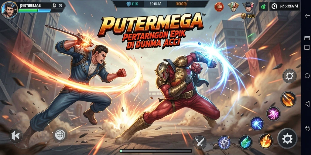 Gameplay seru dan dinamis dalam PUTERMEGA.