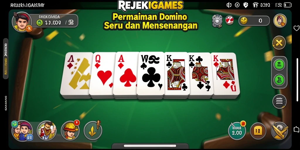 Tampilan gameplay seru REJEKIGAMES saat bermain Domino.