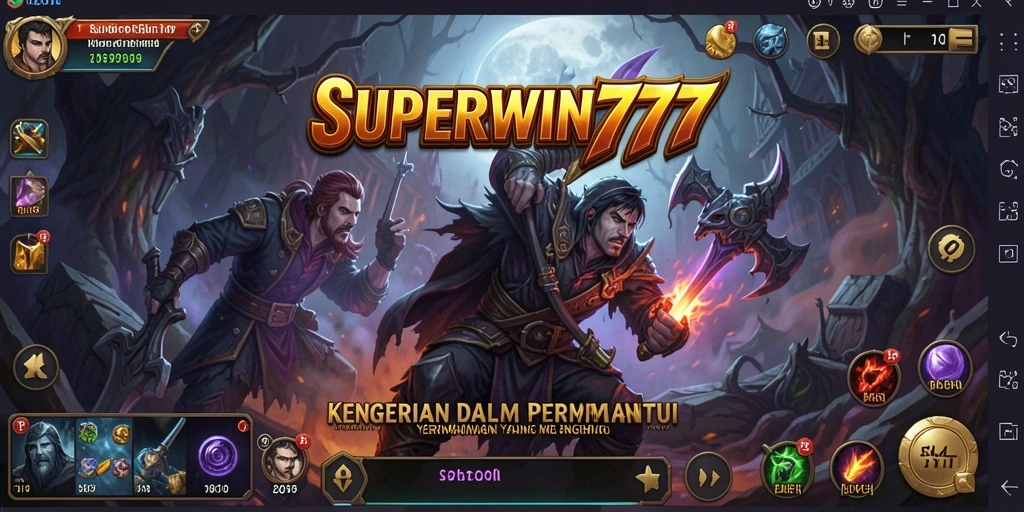 Tangkapan layar SUPERWIN777 menunjukkan suasana mencekam dan karakter menyeramkan.