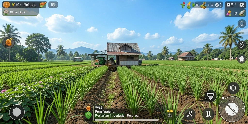 Screenshot gameplay VV62 menampilkan pengalaman bertani yang memukau.