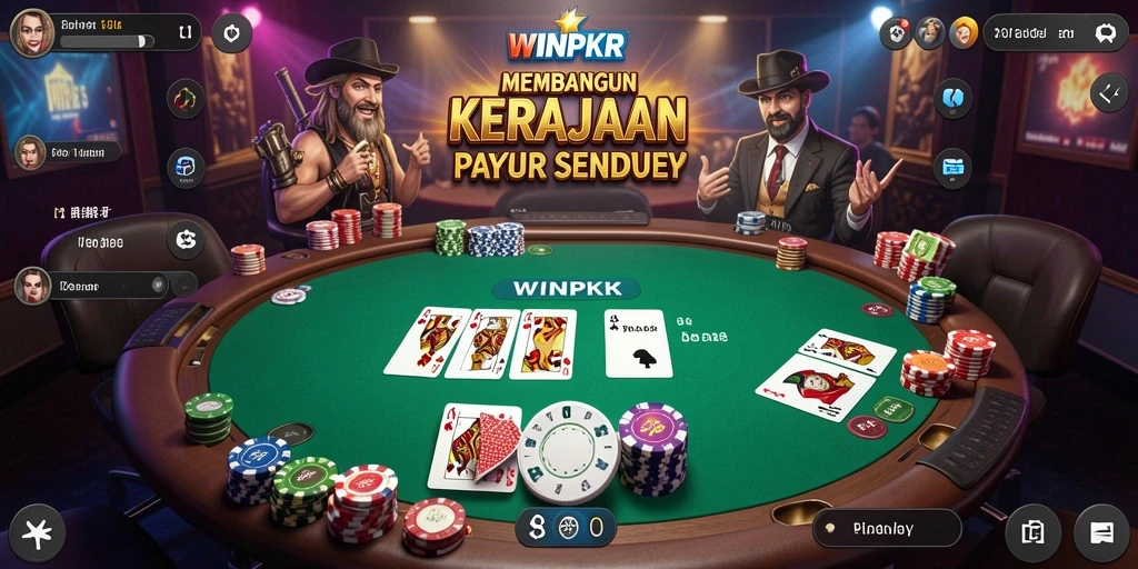 Screenshot WINPKR menampilkan aksi mengelola kasino poker yang seru.